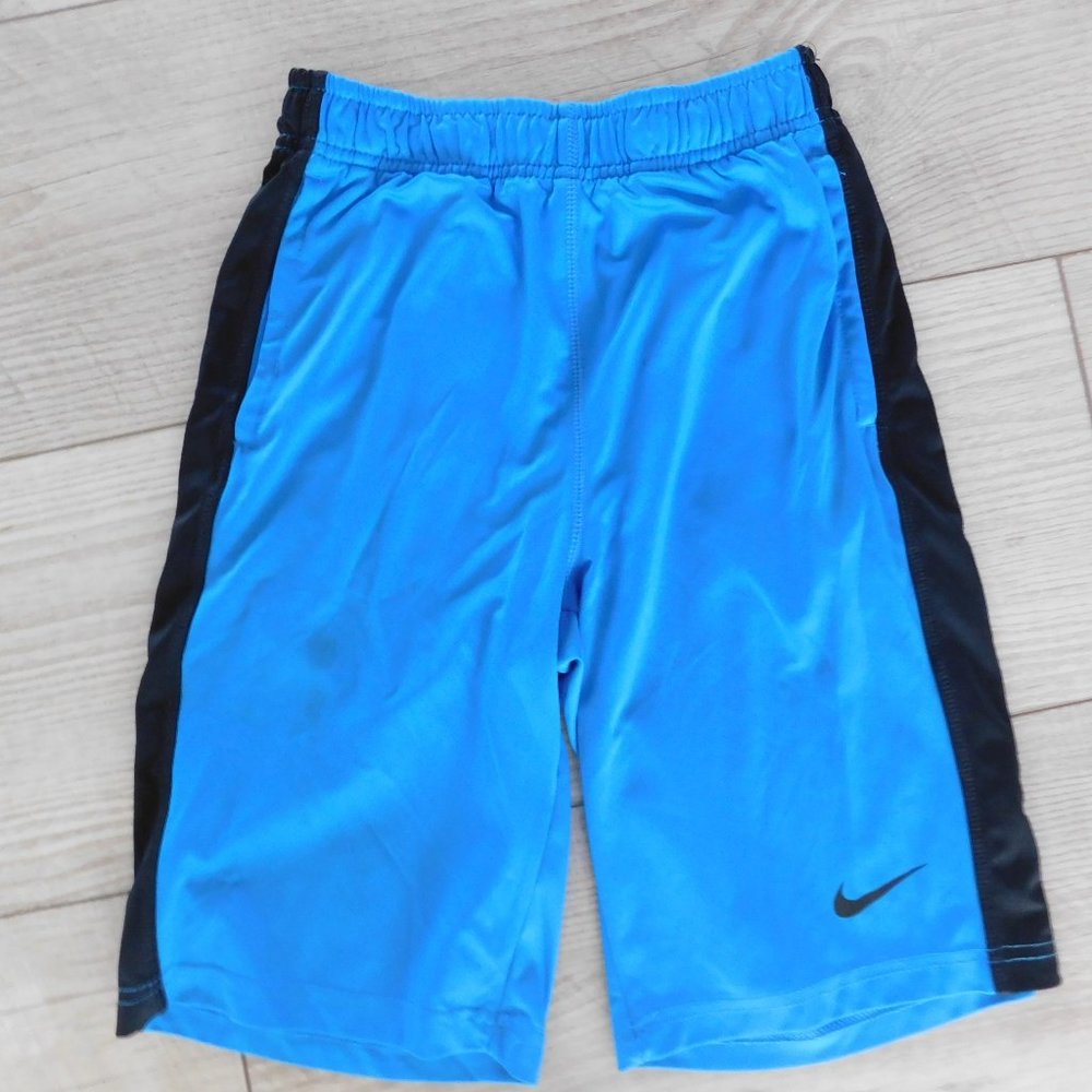 Medium-Blue and Black Dry-Fit Nike Shorts